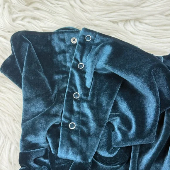 DKNY Teal Velvet Cowl Neck Sweater - Picture 6 of 6